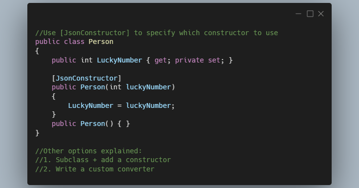 C Deserialize JSON With A Specific Constructor Makolyte