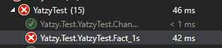Yatzy Fact_1s unit test failing as expected