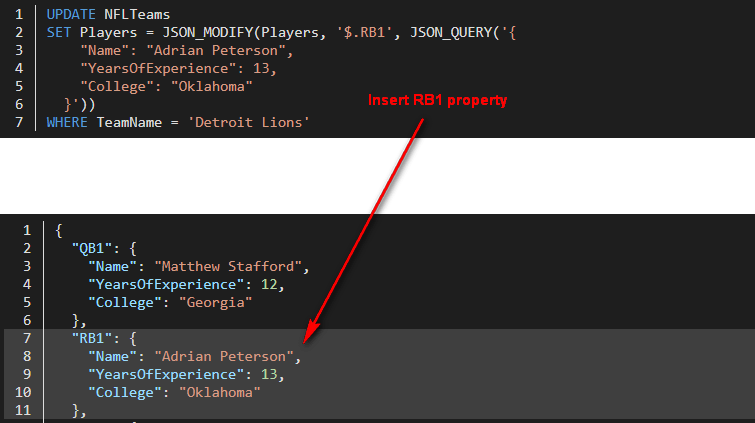 json query in sql server