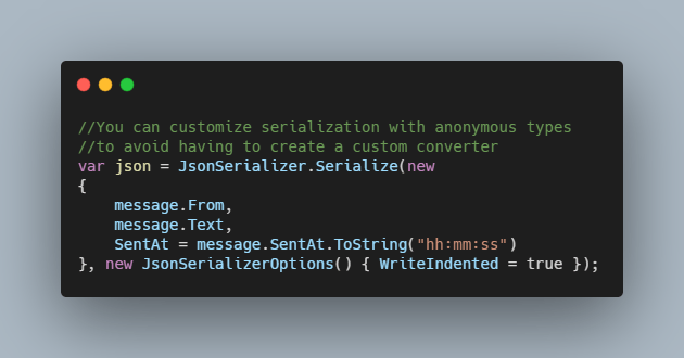 Systemtextjson Using Anonymous Types To Customize Serialization 5169