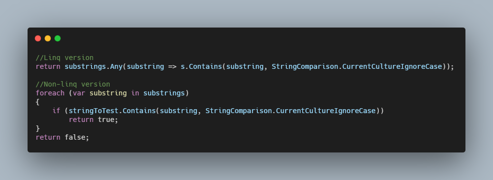 C Check If A String Contains Any Substring From A List