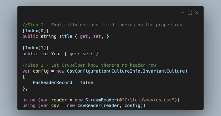 c-using-csvhelper-when-there-s-no-header-row-makolyte